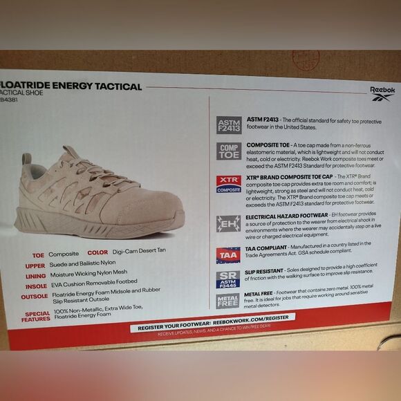 Reebok Floatride Energy Tactical Shoe. Size 9.5W - Picture 9 of 10